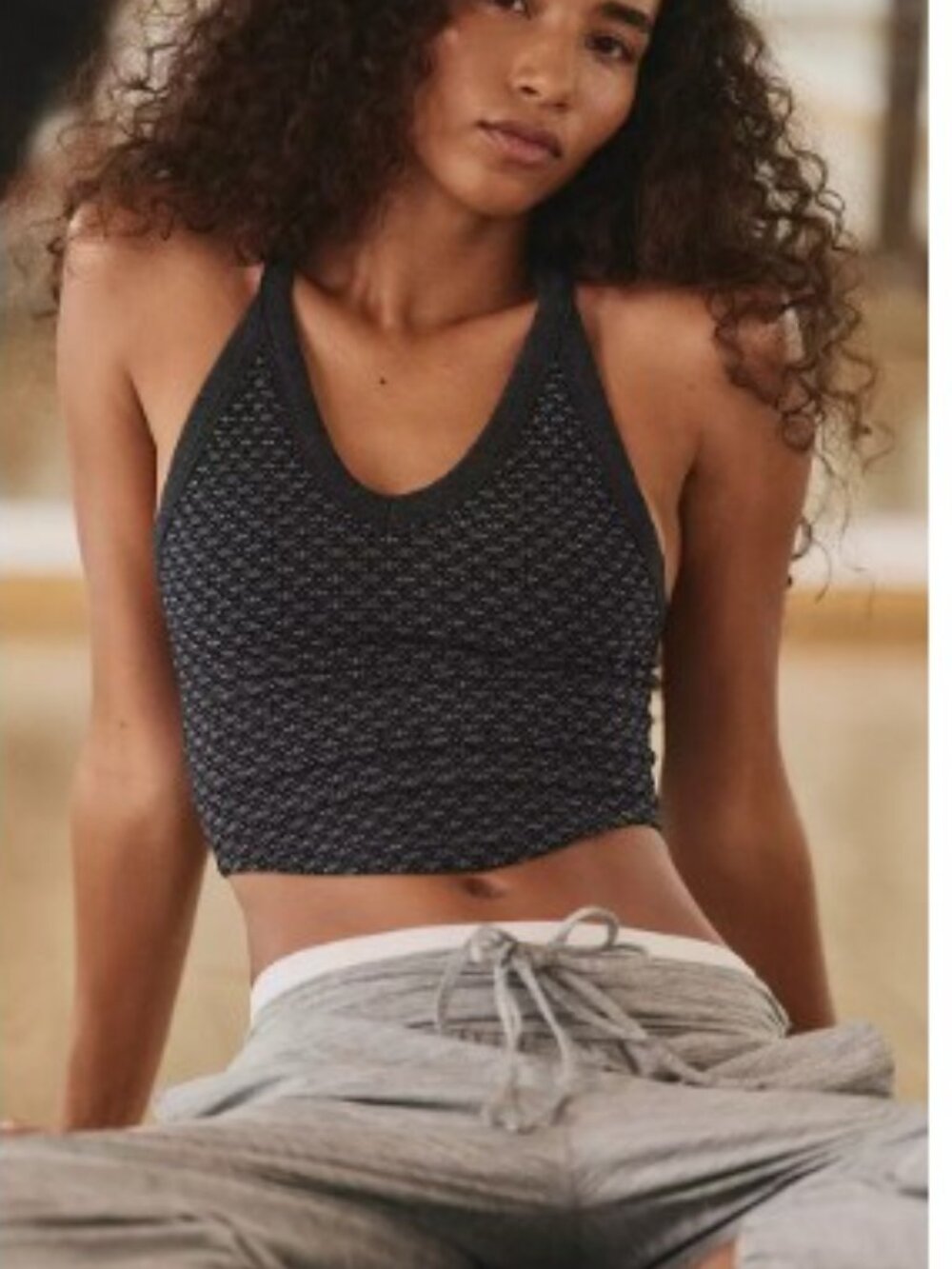NWT FP Movement Women's All Clear V Neck Jacquard Cami